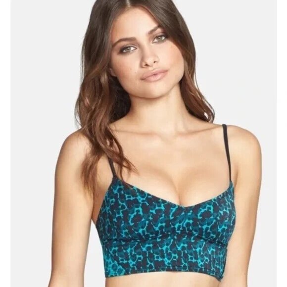 Marc By Marc Jacobs Other - Marc by Marc Jacobs Cheetah Swim Bikini Top  Medium Teal Black